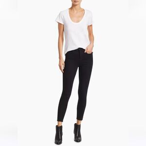 L'AGENCE Margot High Rise Skinny Jeans Womens Black Silver Check Size 27